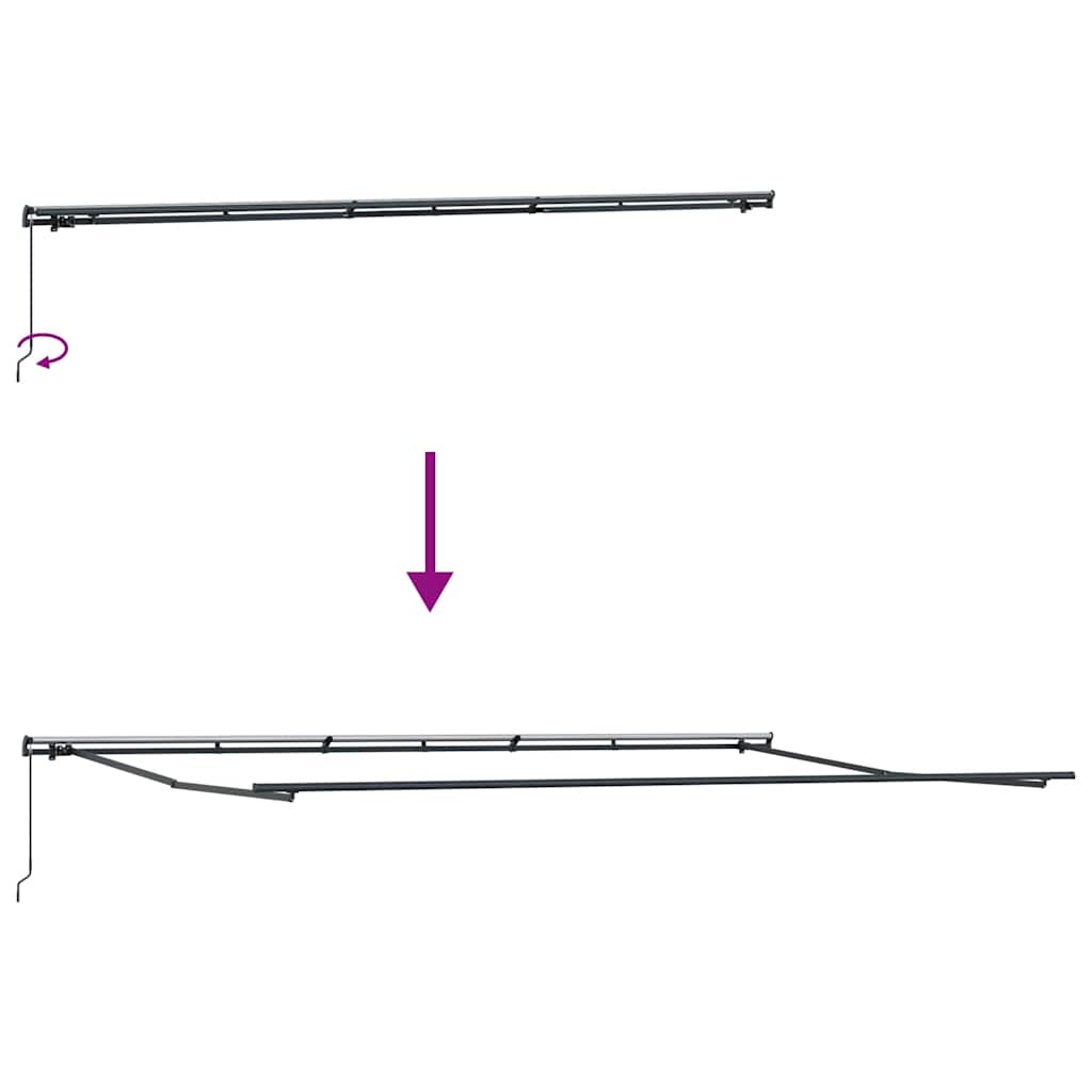 Manuell uttrekkbar markise antrasitt og hvit 600x300 cm vidaXL