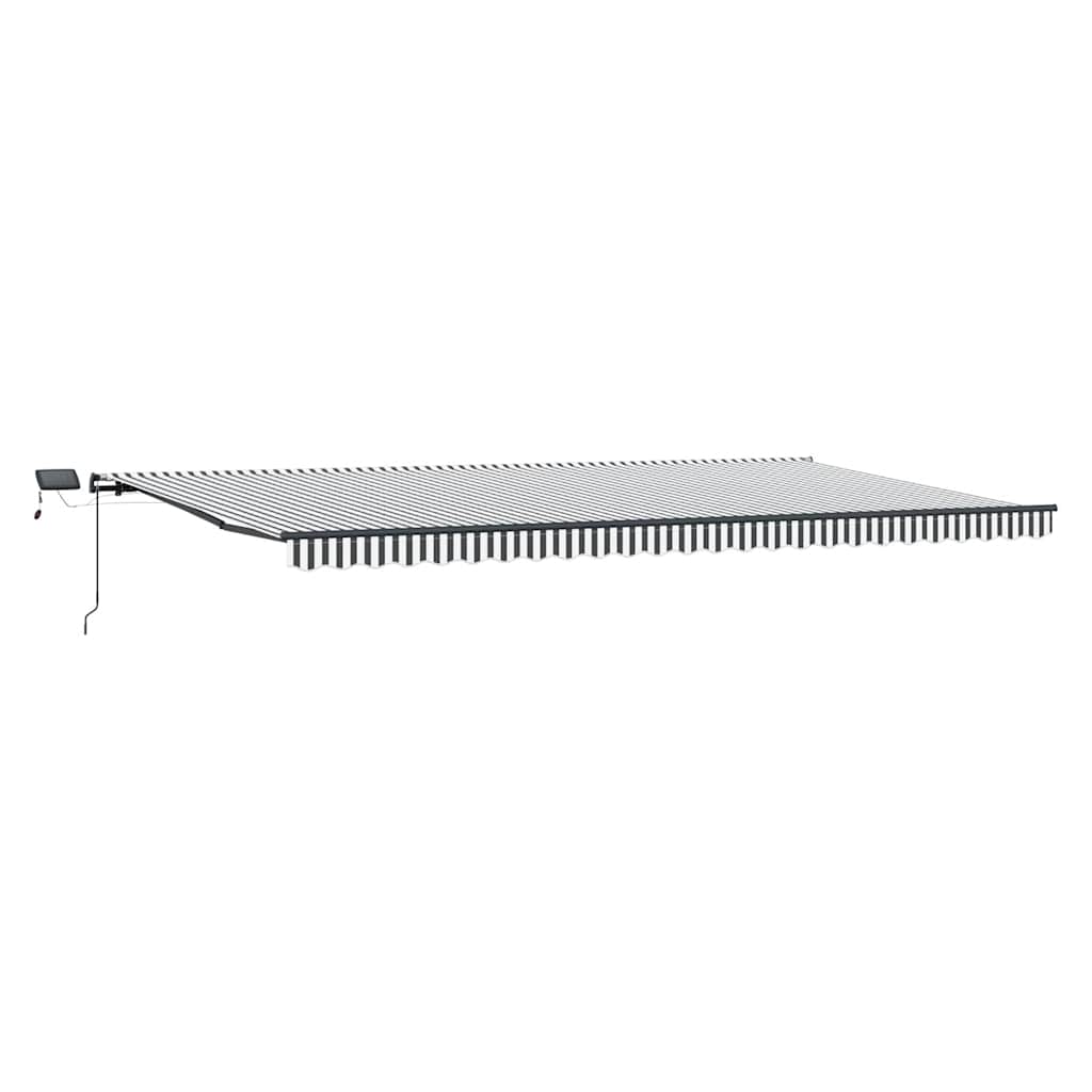 Manuell uttrekkbar markise med LED antrasitt og hvit 600x300 cm vidaXL