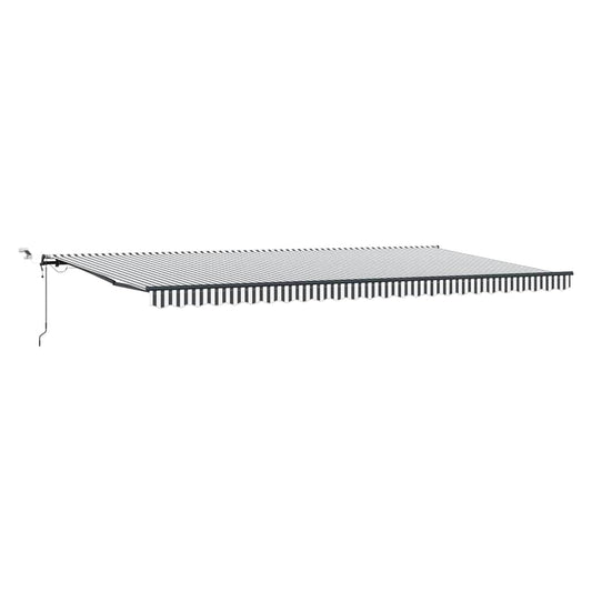 Automatisk uttrekkbar markise LED antrasitt og hvit 600x300 cm vidaXL