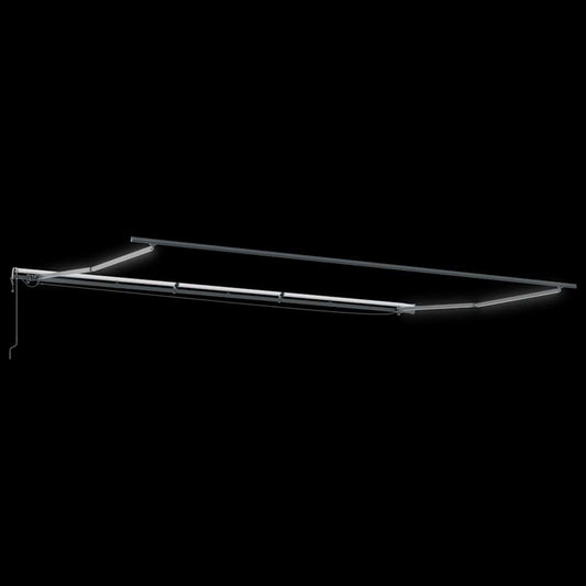 Automatisk uttrekkbar markise LED antrasitt og hvit 600x300 cm vidaXL