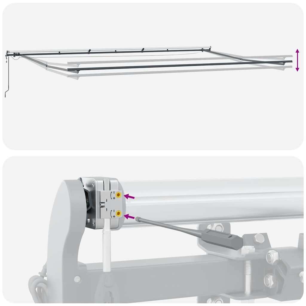 Automatisk uttrekkbar markise LED antrasitt og hvit 600x300 cm vidaXL