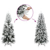 Slankt kunstig juletre med flokket snø 120 cm PVC og PE