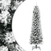 Slankt kunstig juletre med flokket snø 150 cm PVC og PE