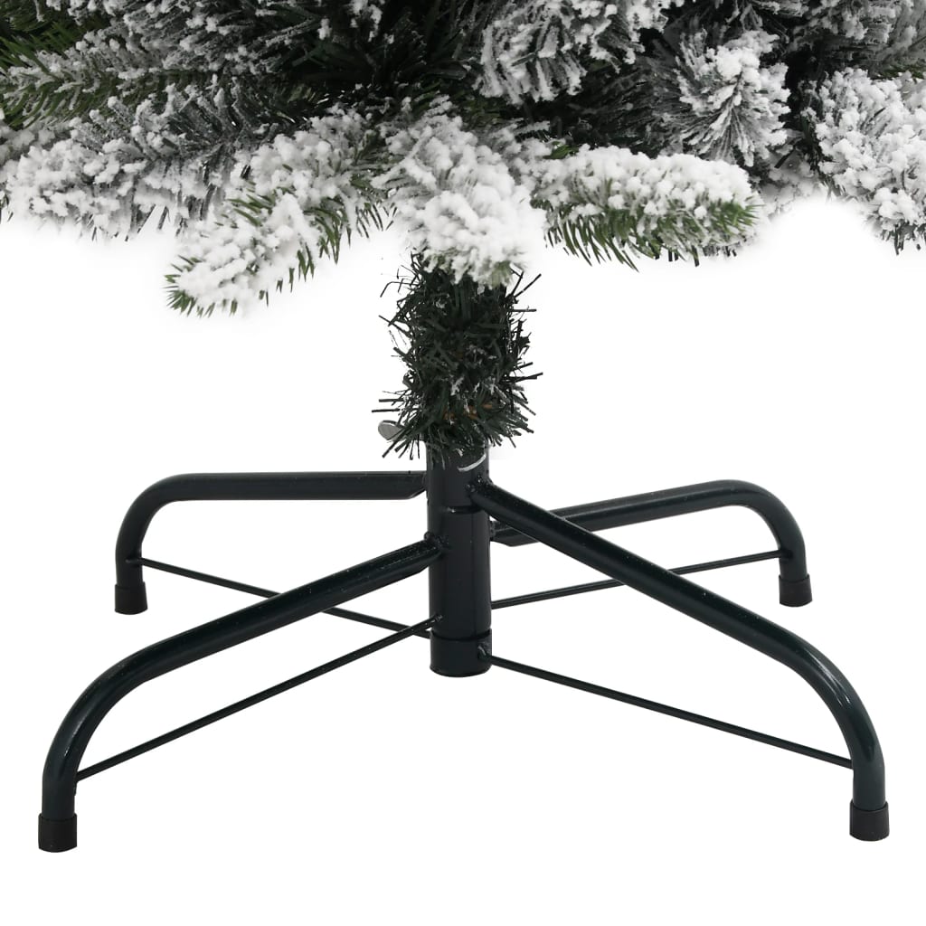 Slankt kunstig juletre med flokket snø 240 cm PVC og PE