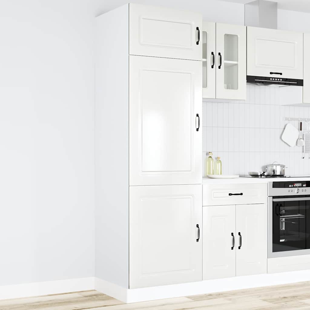 Kjøkkenskap Kalmar høyglans hvit konstruert tre