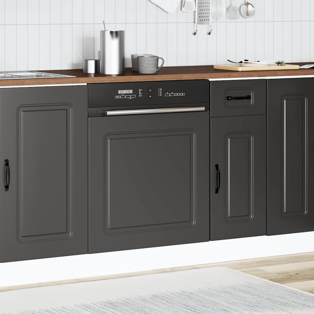 Oppvaskmaskin panel Kalmar svart 60x1,5x57 cm konstruert tre