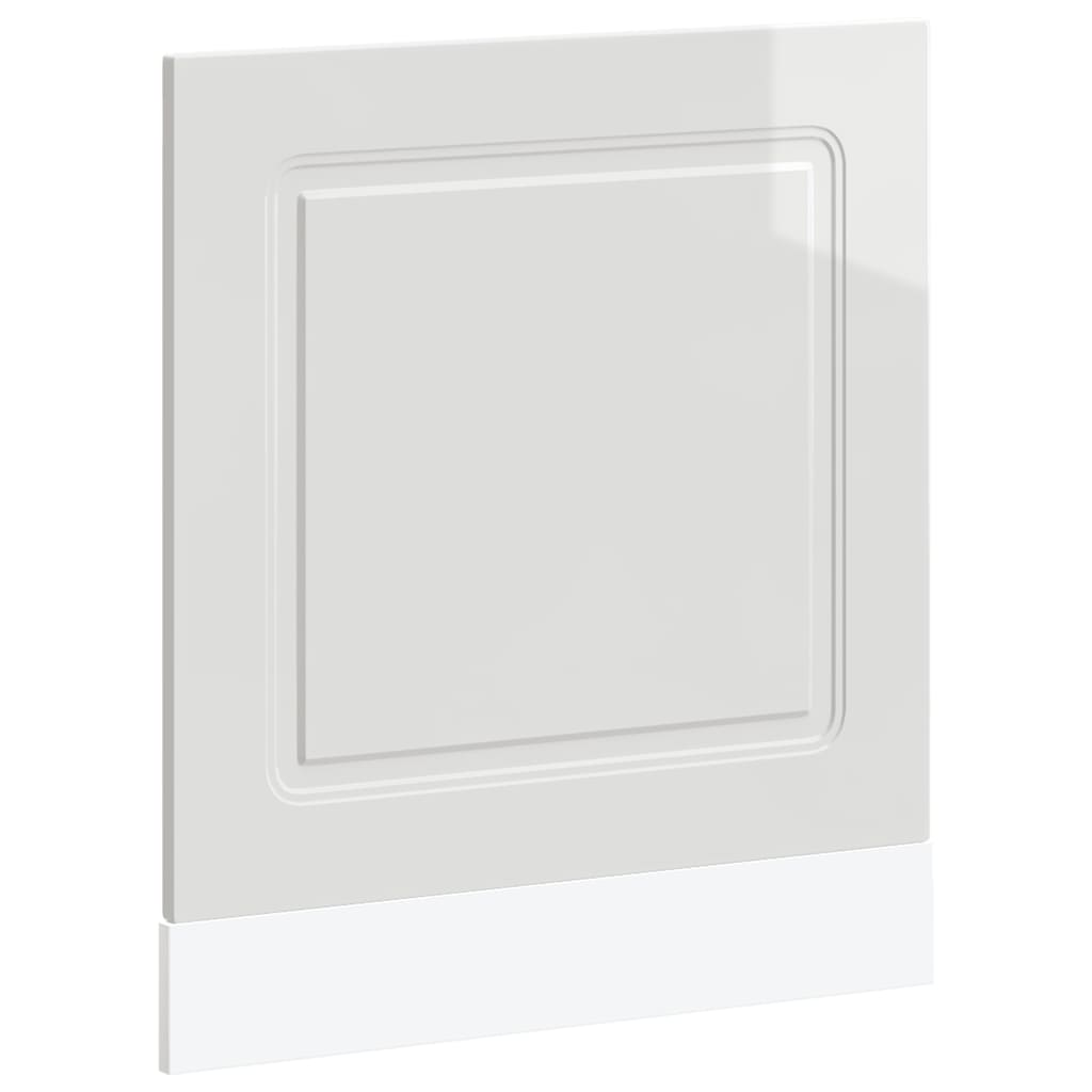 Oppvaskmaskin panel høyglans hvit 60x1,5x57 cm konstruert tre