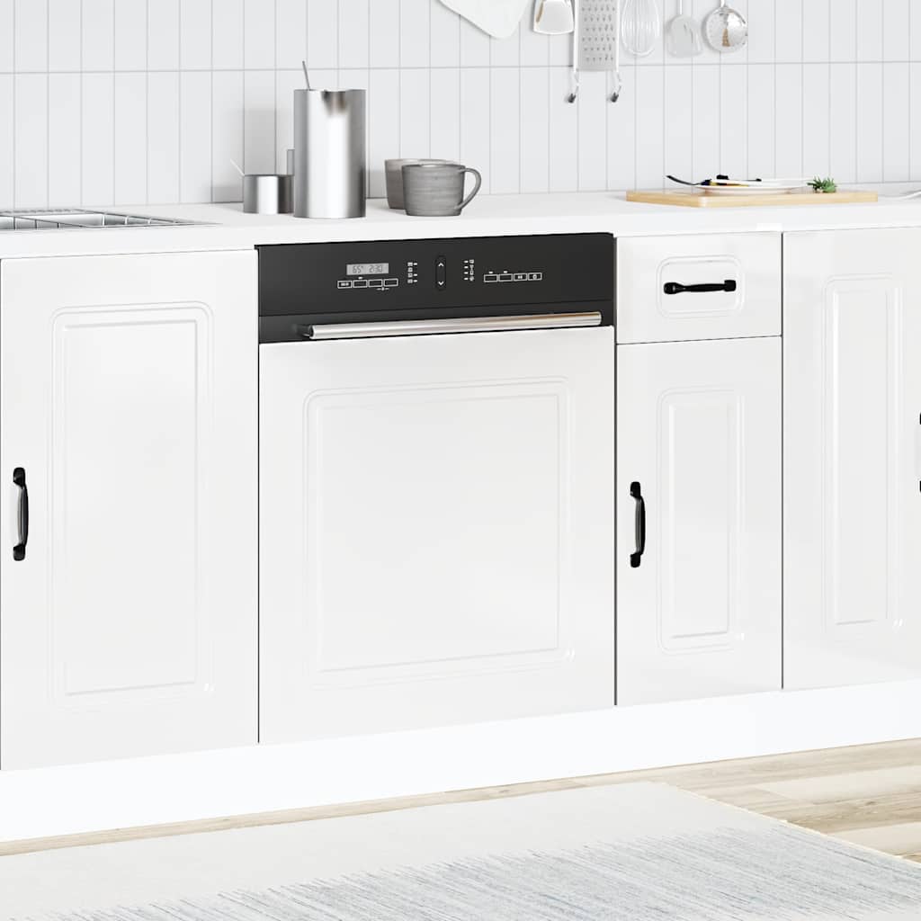 Oppvaskmaskin panel høyglans hvit 60x1,5x57 cm konstruert tre