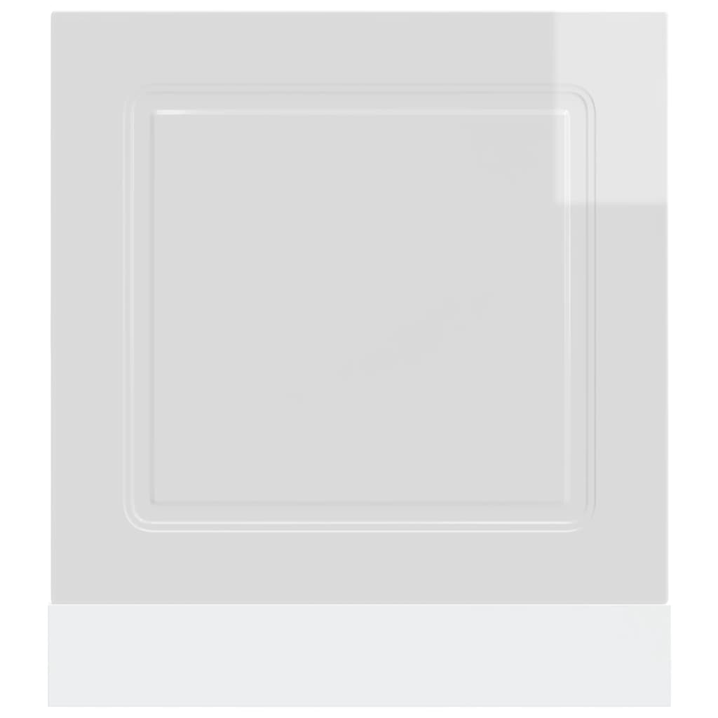 Oppvaskmaskin panel høyglans hvit 60x1,5x57 cm konstruert tre