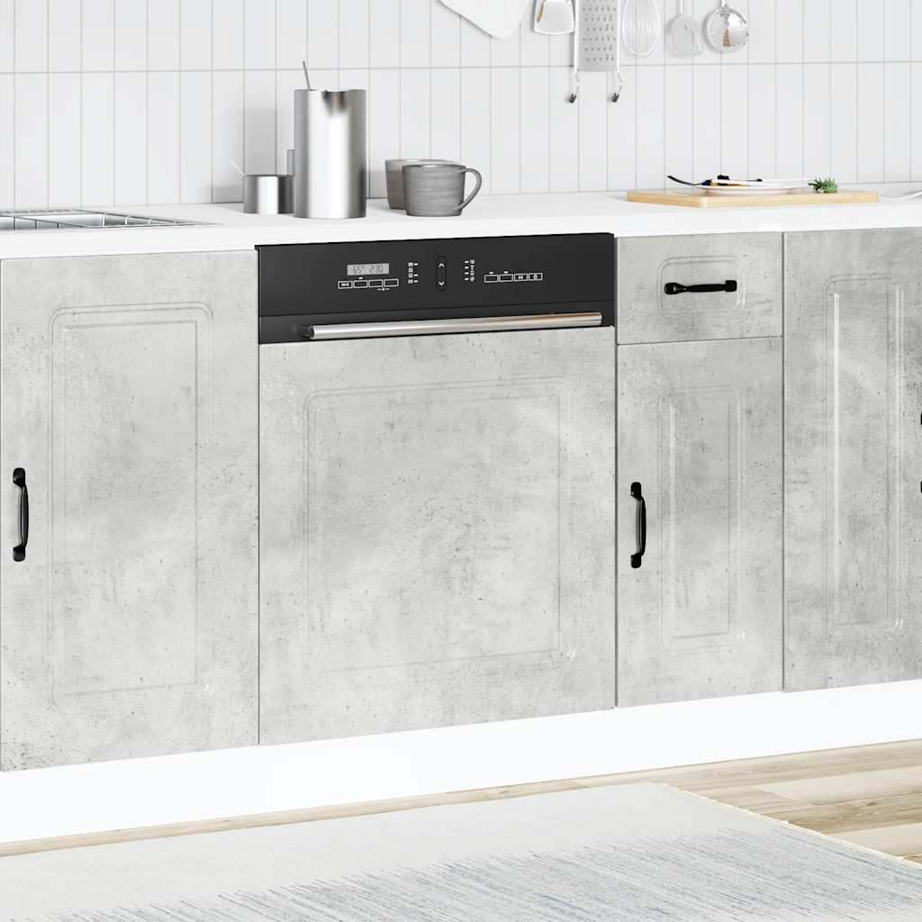 Oppvaskmaskin panel Kalmar betonggrå 60x1,5x57cm konstruert tre