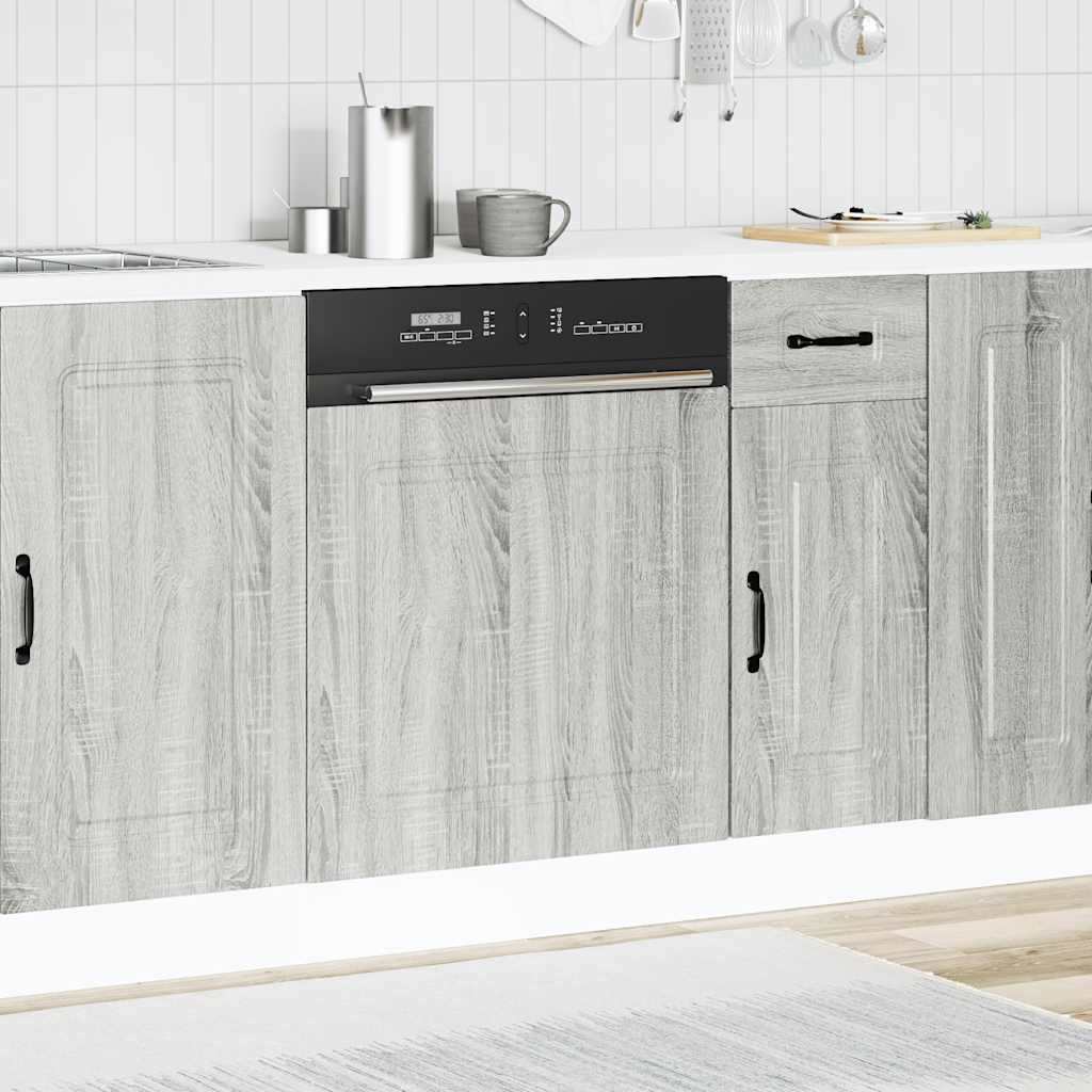Oppvaskmaskin panel grå sonoma 60x1,5x57 cm konstruert tre