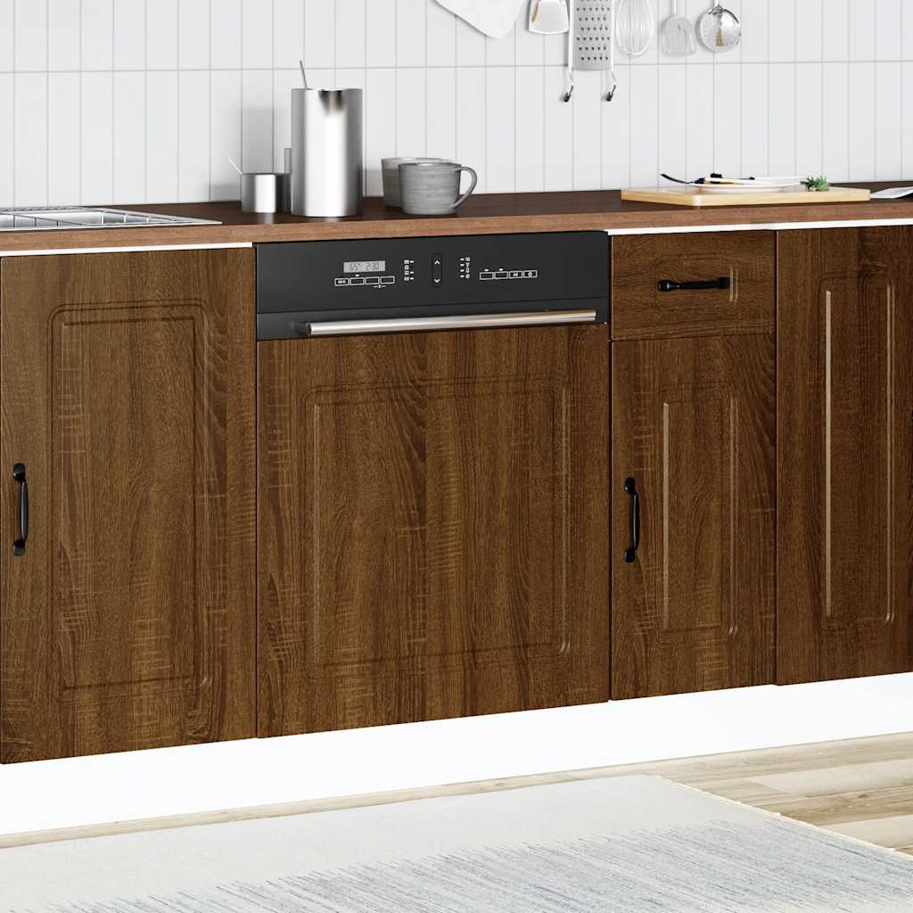 Oppvaskmaskin panel Kalmar brun eik 60x1,5x57 cm konstruert tre