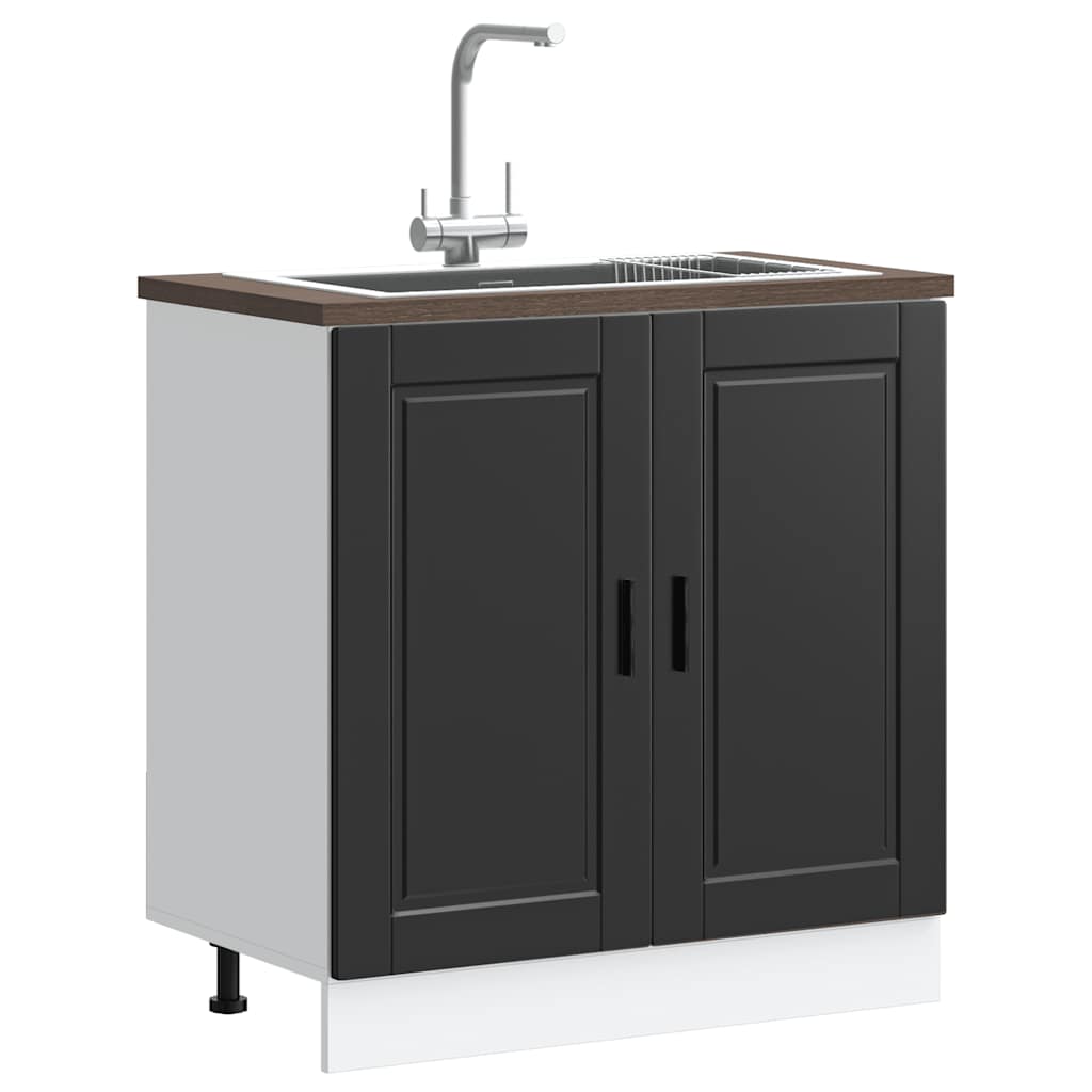 Vask underskap Porto svart 80x46x81,5 cm konstruert tre