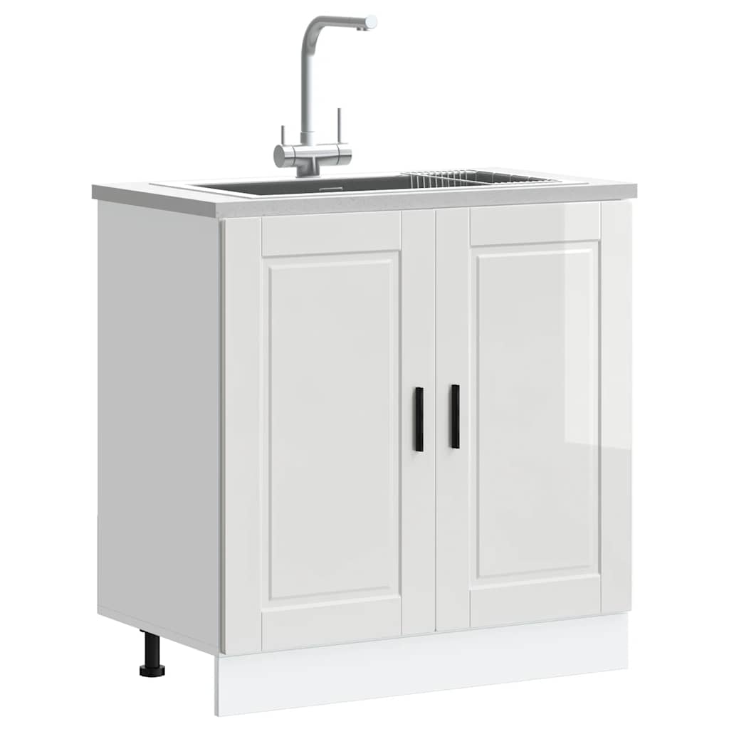 Vask underskap Porto høyglans hvit 80x46x81,5 cm konstruert tre