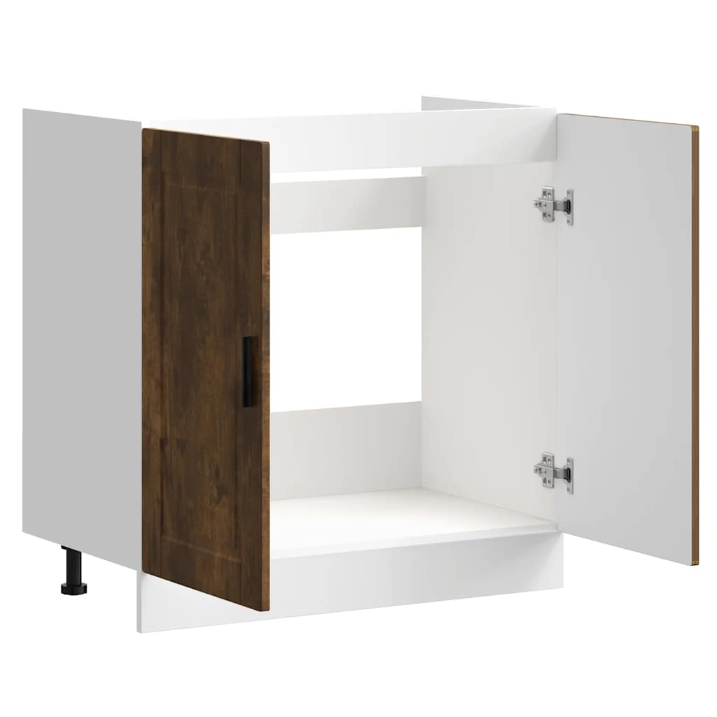 Vask underskap Porto røkt eik 80x46x81,5 cm konstruert tre