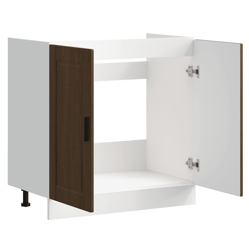 Vask underskap Porto brun eik 80x46x81,5 cm konstruert tre vidaXL