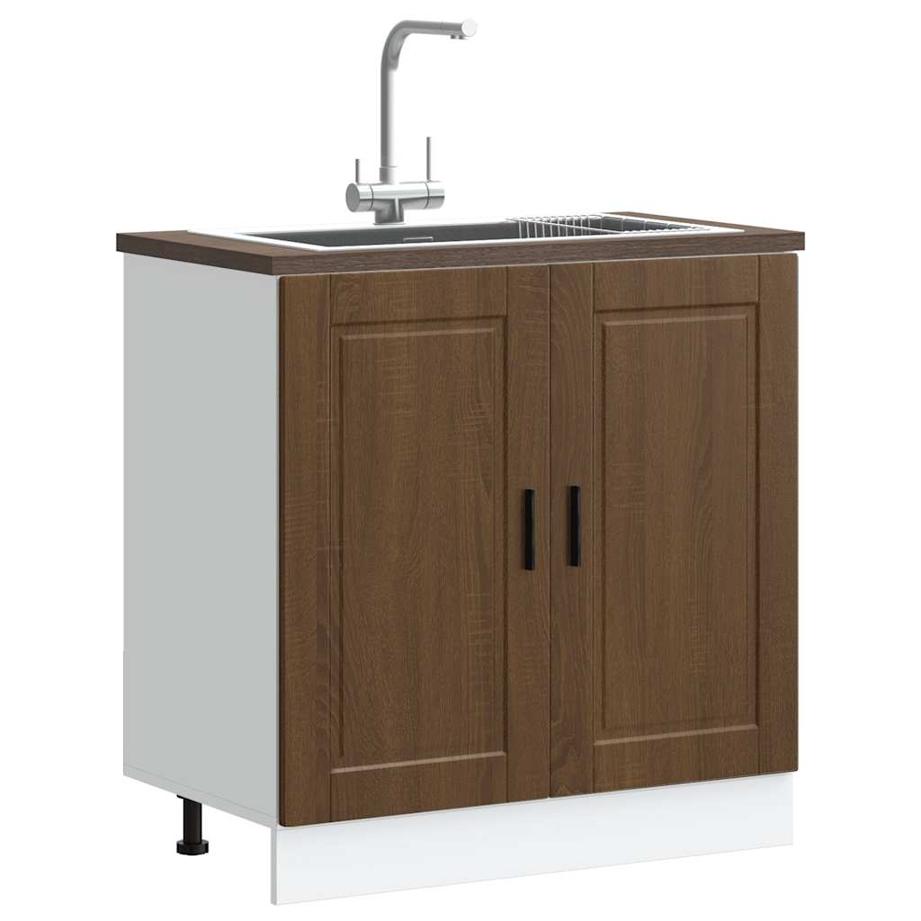 Vask underskap Porto brun eik 80x46x81,5 cm konstruert tre vidaXL