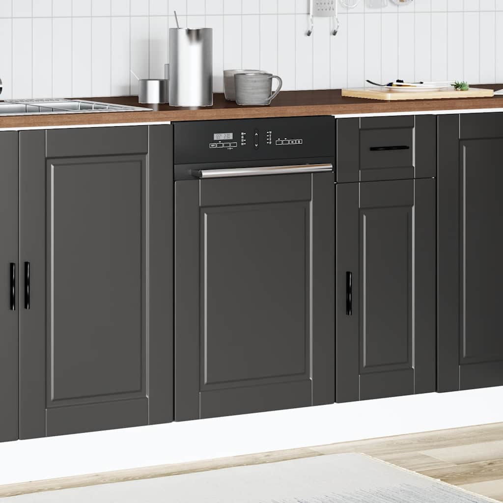 Oppvaskmaskin panel Porto svart 45x1,5x57 cm konstruert tre