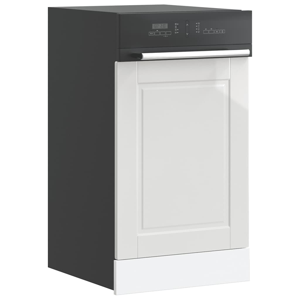 Oppvaskmaskin panel høyglans hvit 45x1,5x57 cm konstruert tre
