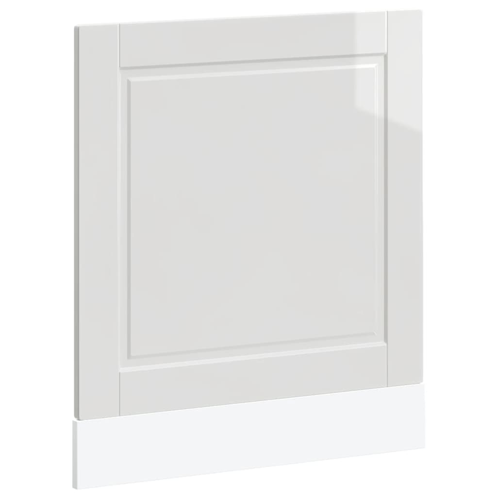 Oppvaskmaskin panel høyglans hvit 60x1,5x67 cm konstruert tre