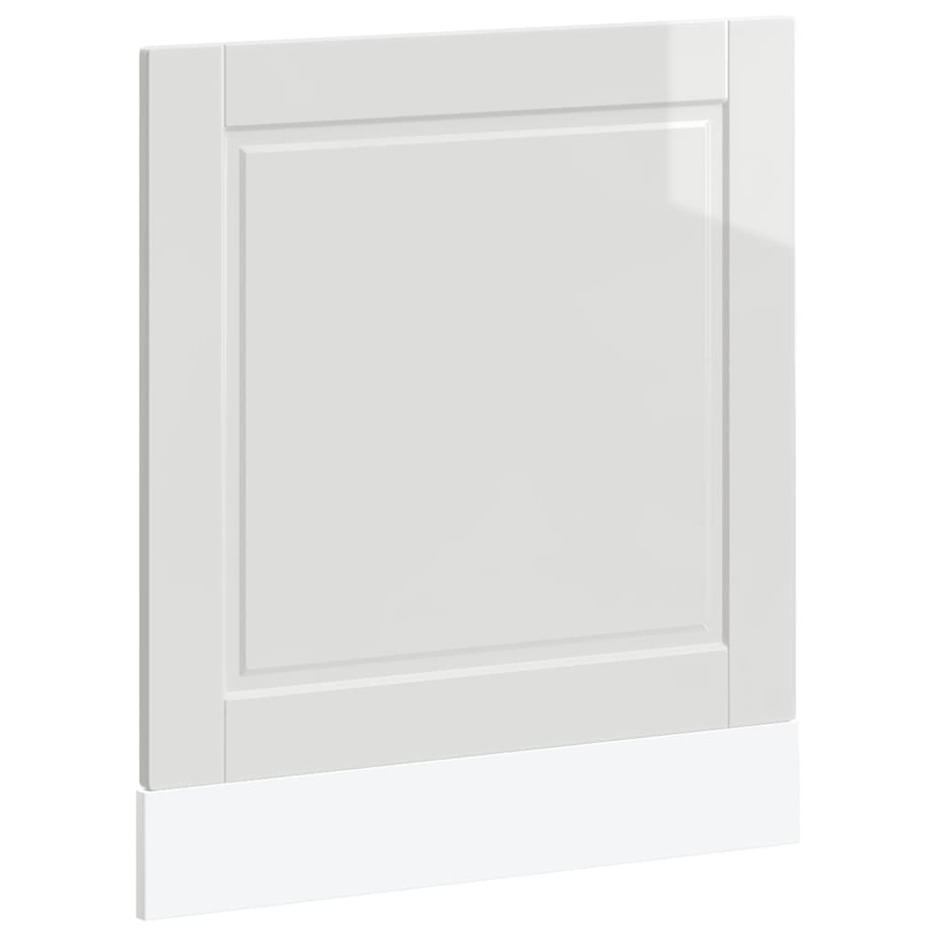 Oppvaskmaskin panel høyglans hvit 60x1,5x57 cm konstruert tre