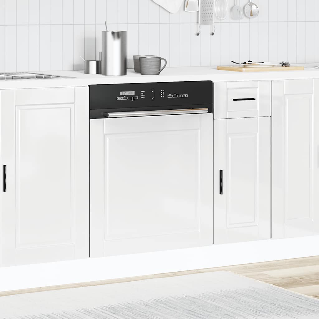 Oppvaskmaskin panel høyglans hvit 60x1,5x57 cm konstruert tre