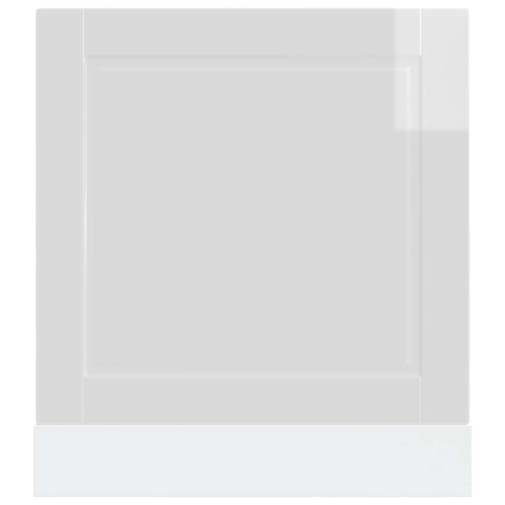 Oppvaskmaskin panel høyglans hvit 60x1,5x57 cm konstruert tre