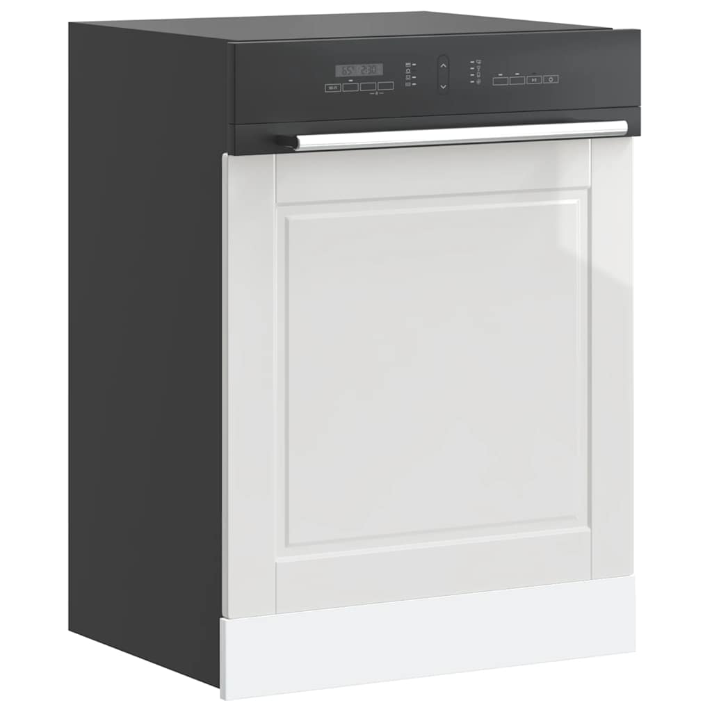 Oppvaskmaskin panel høyglans hvit 60x1,5x57 cm konstruert tre
