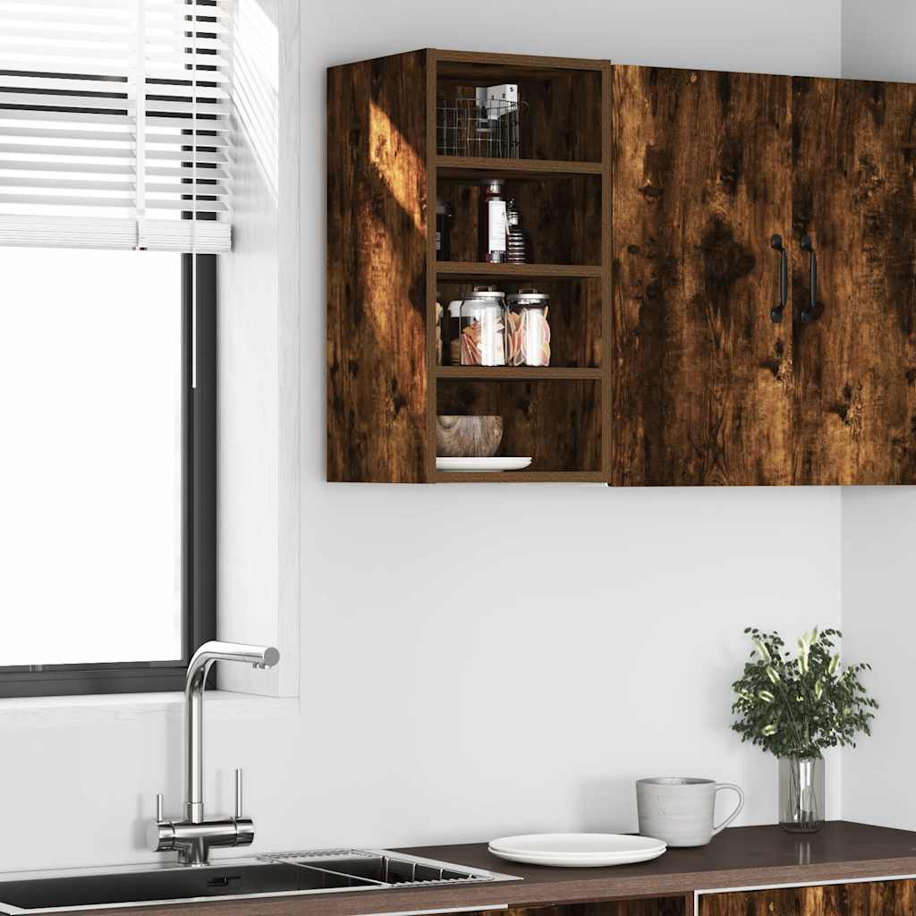 Vegghengt skap "Riga" røkt eik 30x29,5x60 cm konstruert tre