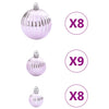 Julekuler 100 stk rosa Ø3/4/6 cm