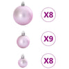 Julekuler 100 stk rosa Ø3/4/6 cm