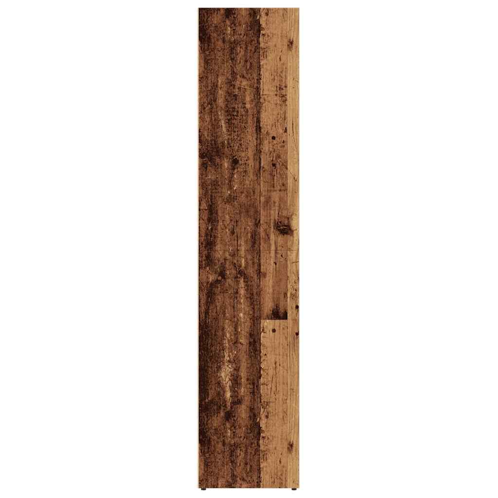 Bokhylle gammelt tre 36x30x143 cm sponplate