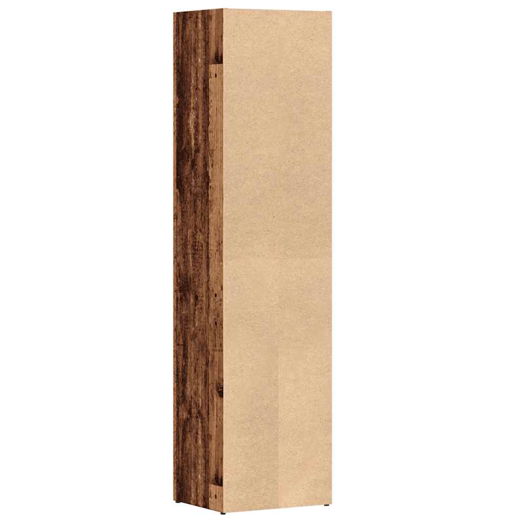 Bokhylle gammelt tre 36x30x143 cm sponplate