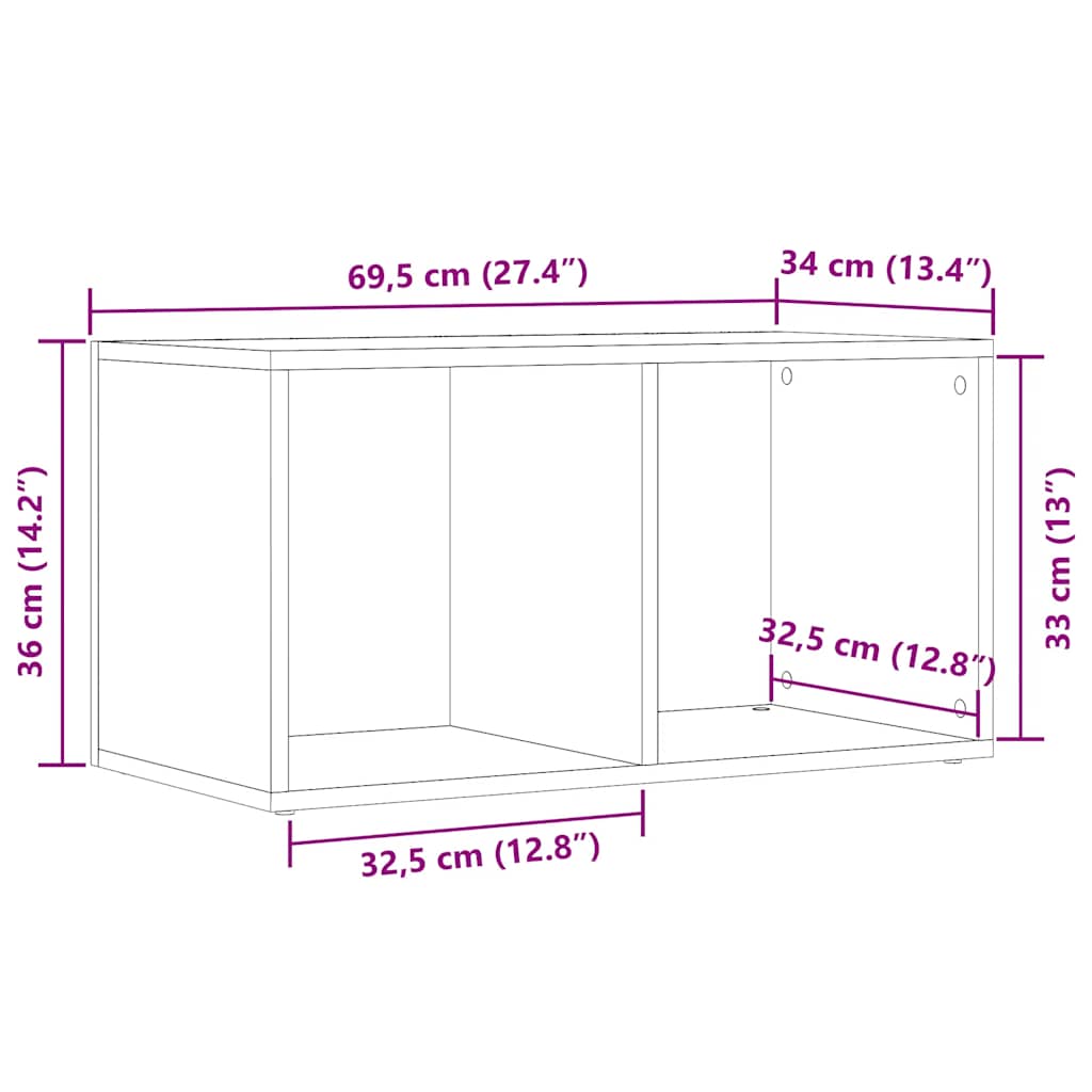 Oppbevaringsboks artisan eik 69,5x34x36 cm konstruert tre