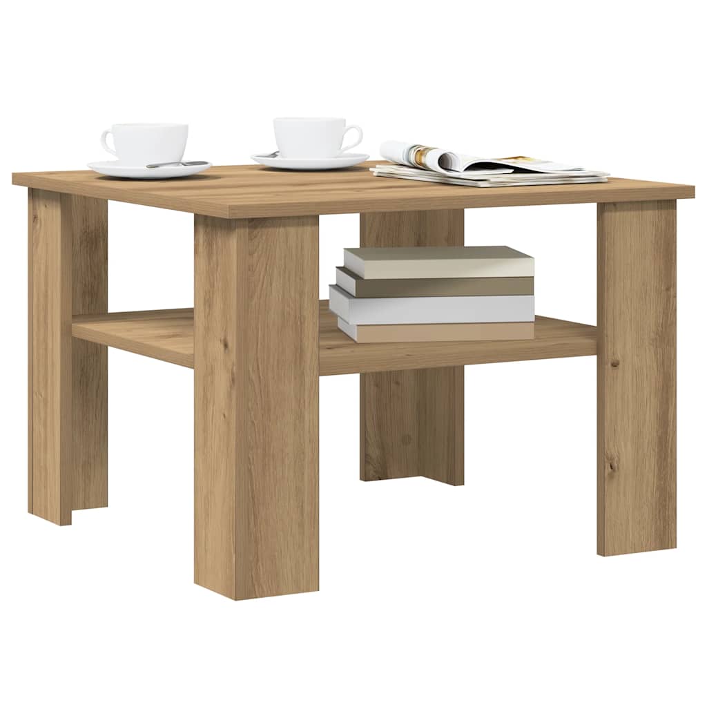 Salongbord artisan eik 60x60x42 cm konstruert tre