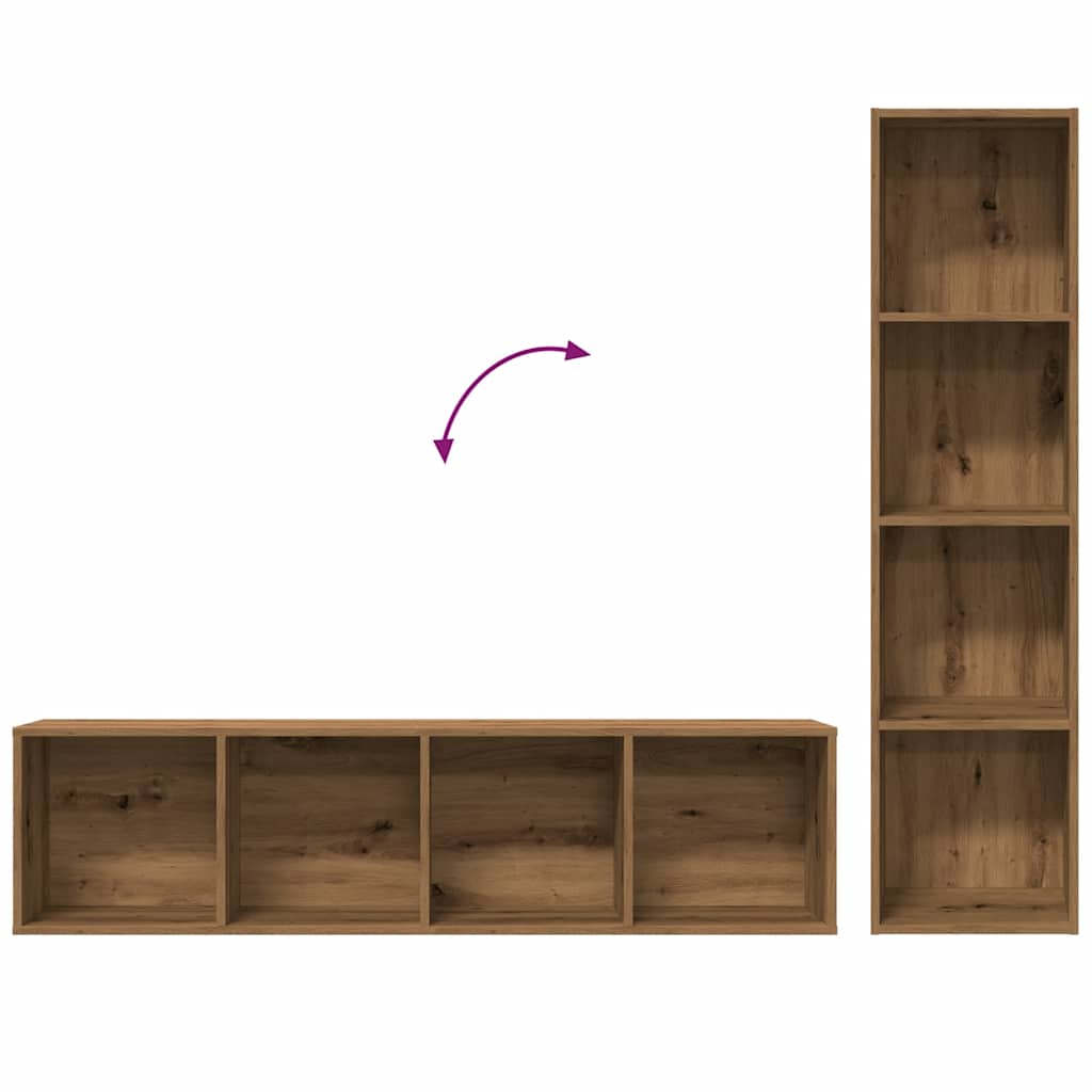 Bokhylle/TV-benk artisan eik 36x30x143cm konstruert tre