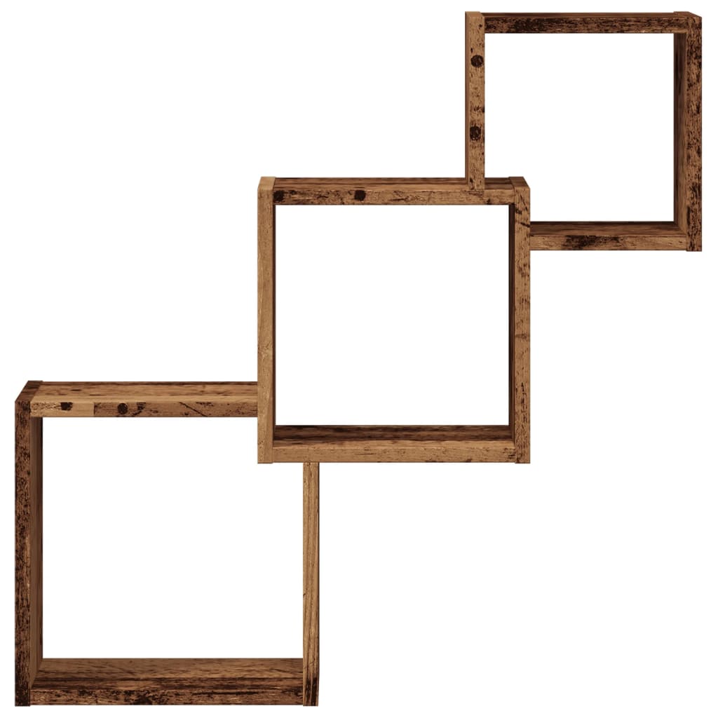 Vegghyller kubeformet gammelt tre 68x15x68 cm konstruert tre