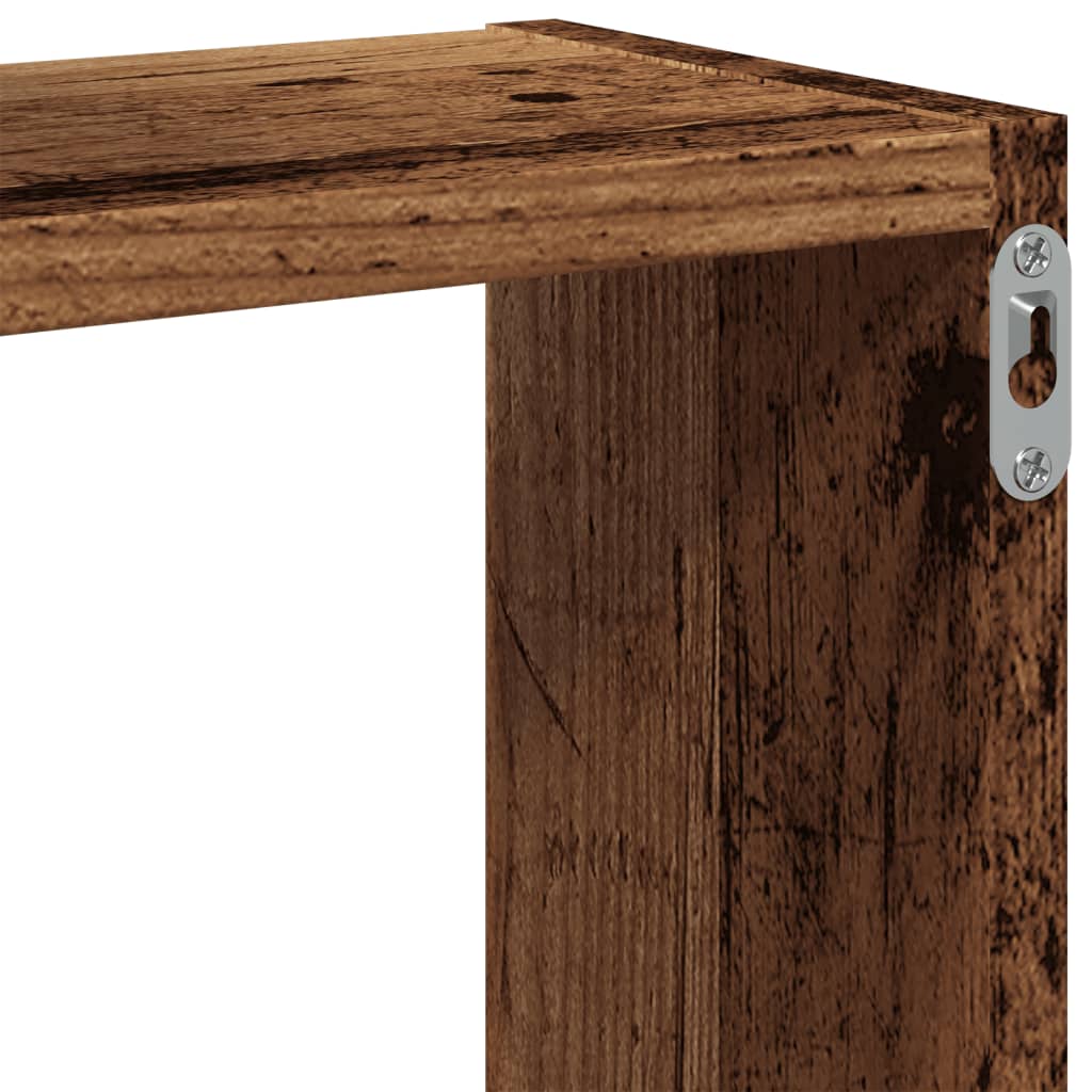 Vegghyller kubeformet gammelt tre 68x15x68 cm konstruert tre