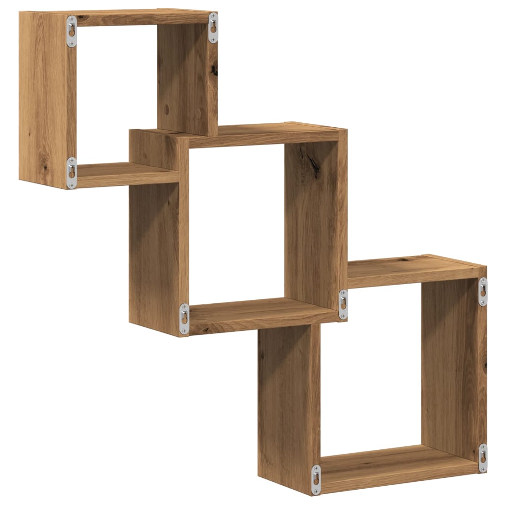 Vegghyller kubeformet artisan eik 68x15x68 cm konstruert tre