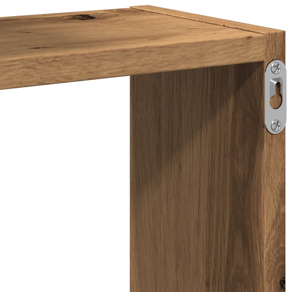 Vegghyller kubeformet artisan eik 68x15x68 cm konstruert tre