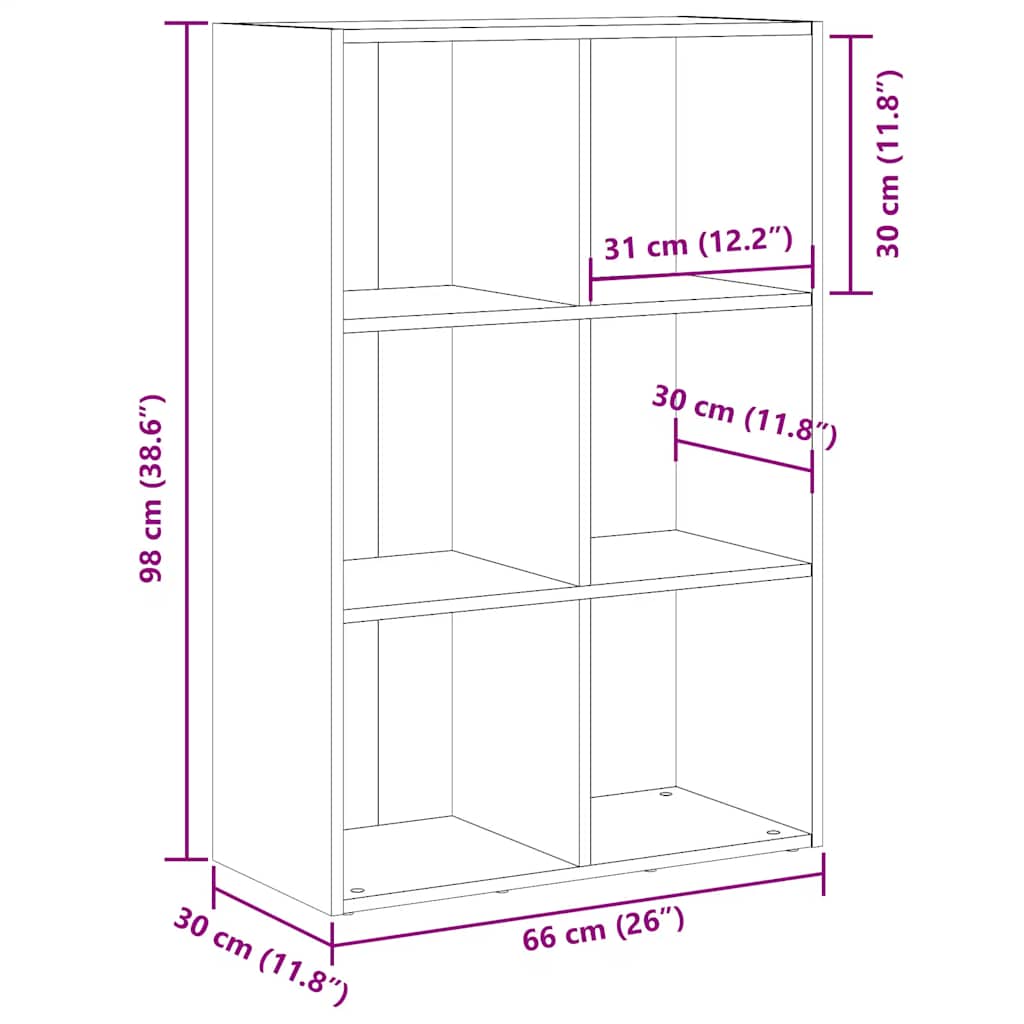 Bokhylle/skjenk gammelt tre 66x30x98 cm konstruert tre