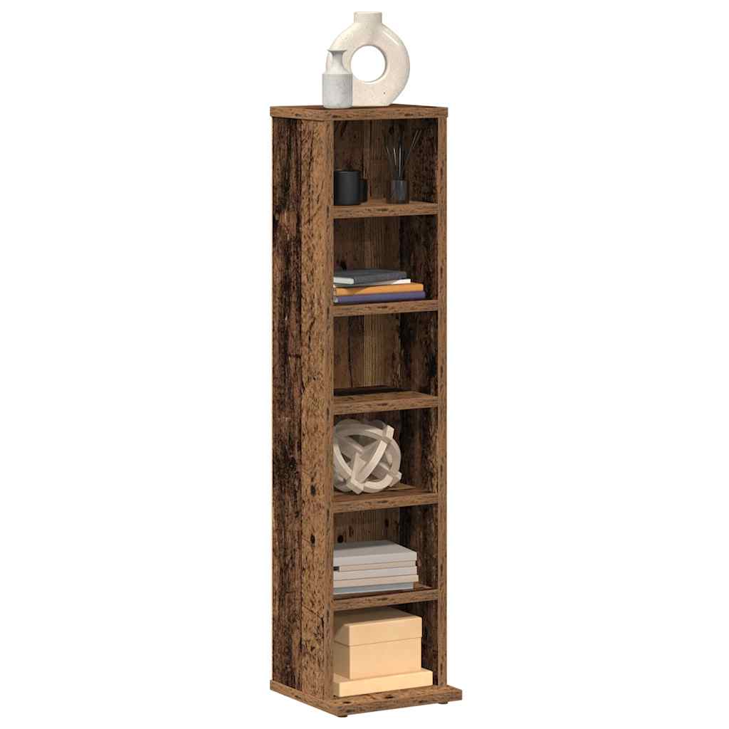 CD-skap gammelt tre 21x20x88 cm konstruert tre