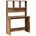 Skrivebord med hyller gammelt tre 102x45x148 cm konstruert tre