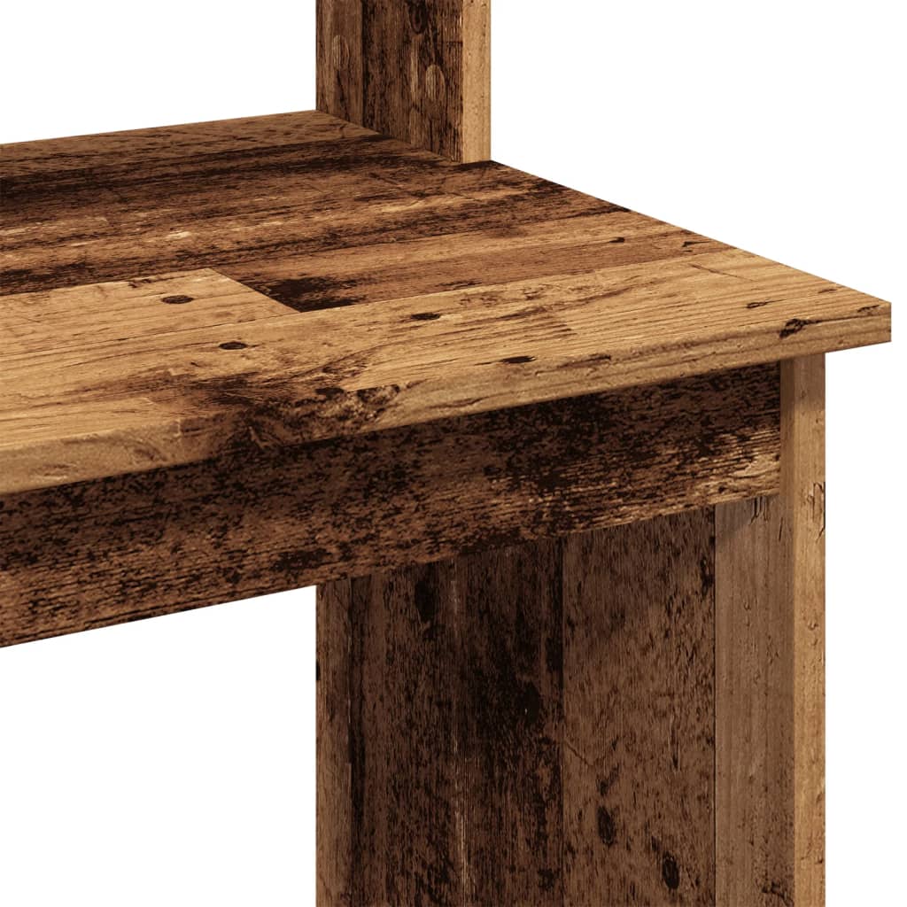Skrivebord med hyller gammelt tre 102x45x148 cm konstruert tre