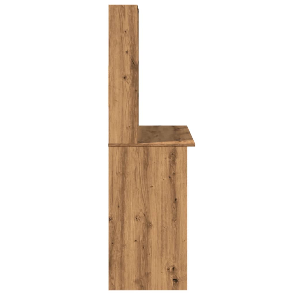 Skrivebord med hyller artisan eik 102x45x148 cm konstruert tre