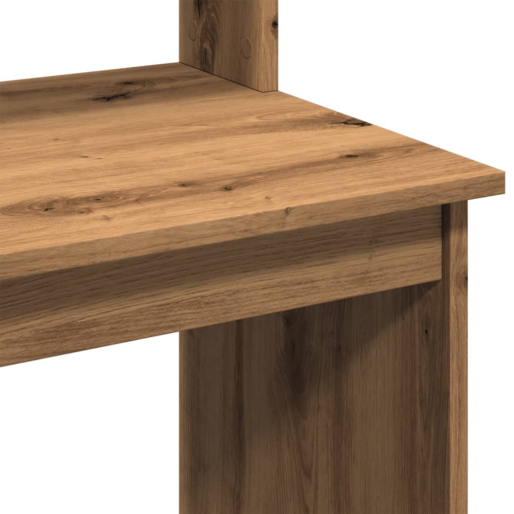 Skrivebord med hyller artisan eik 102x45x148 cm konstruert tre