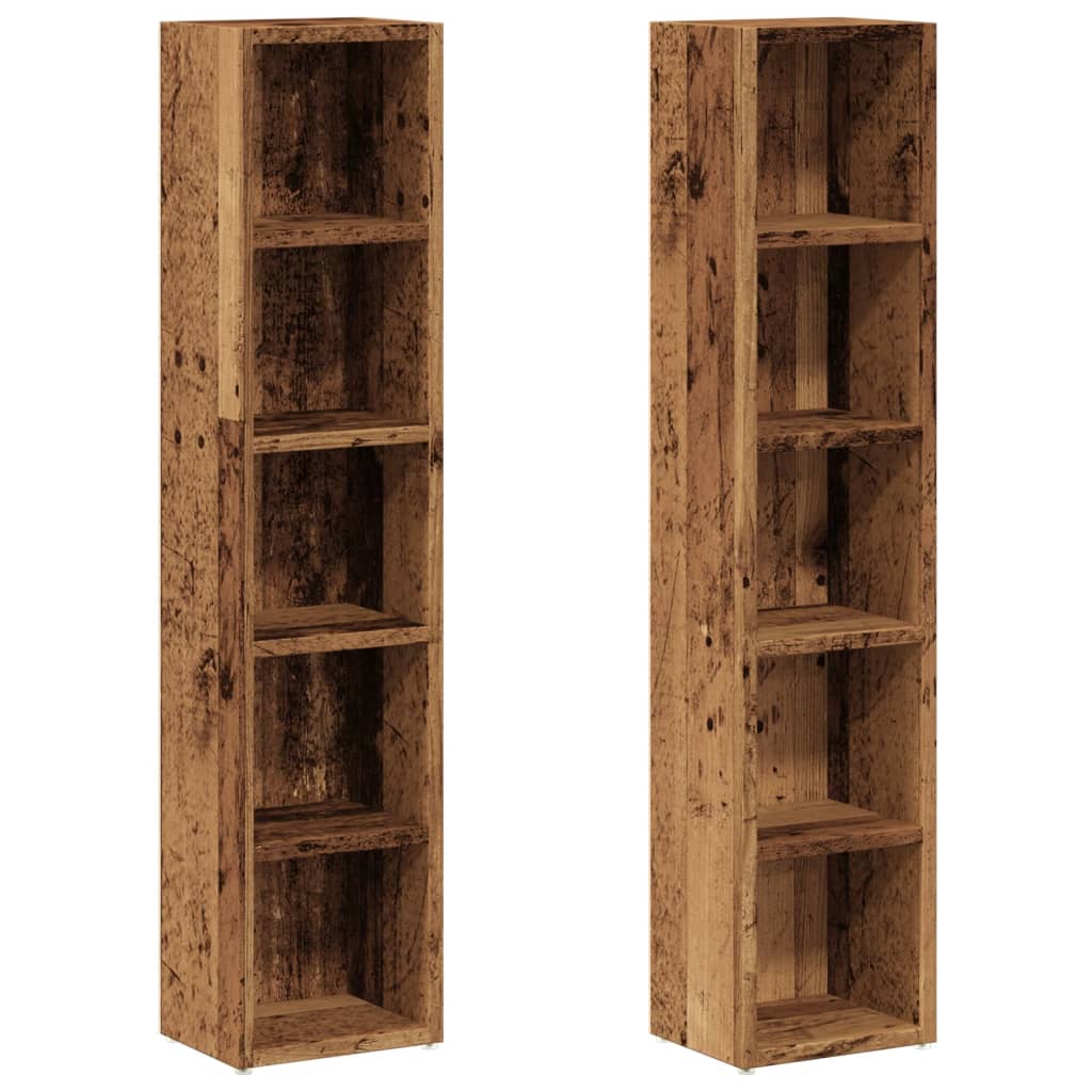 CD-skap 2 stk gammelt tre 21x16x93,5 cm konstruert tre vidaXL