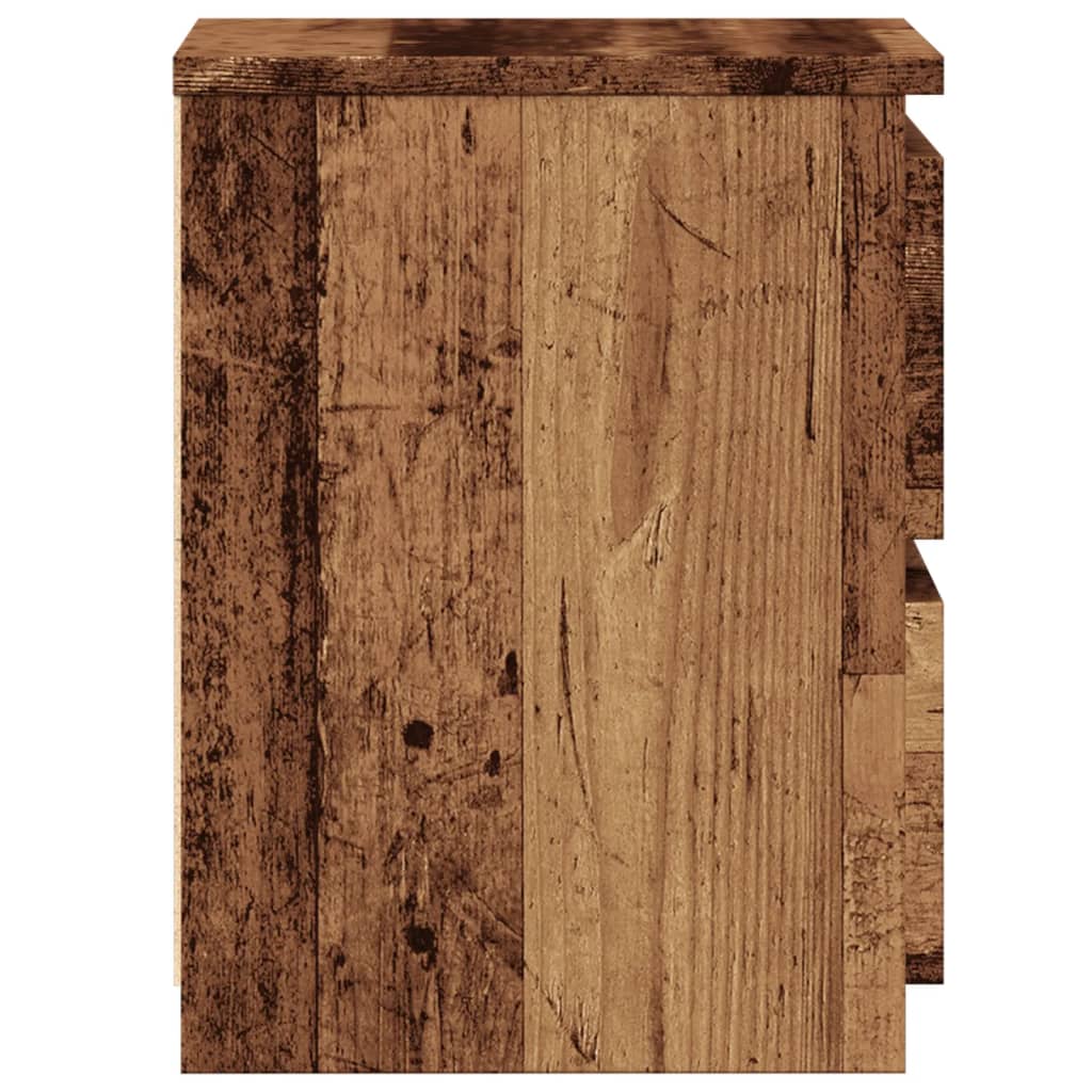 Nattbord 2 stk gammelt tre 30x30x40 cm konstruert tre