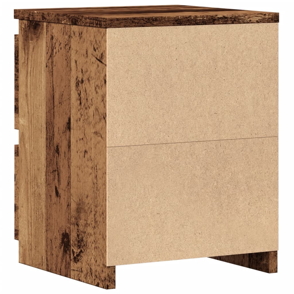 Nattbord 2 stk gammelt tre 30x30x40 cm konstruert tre
