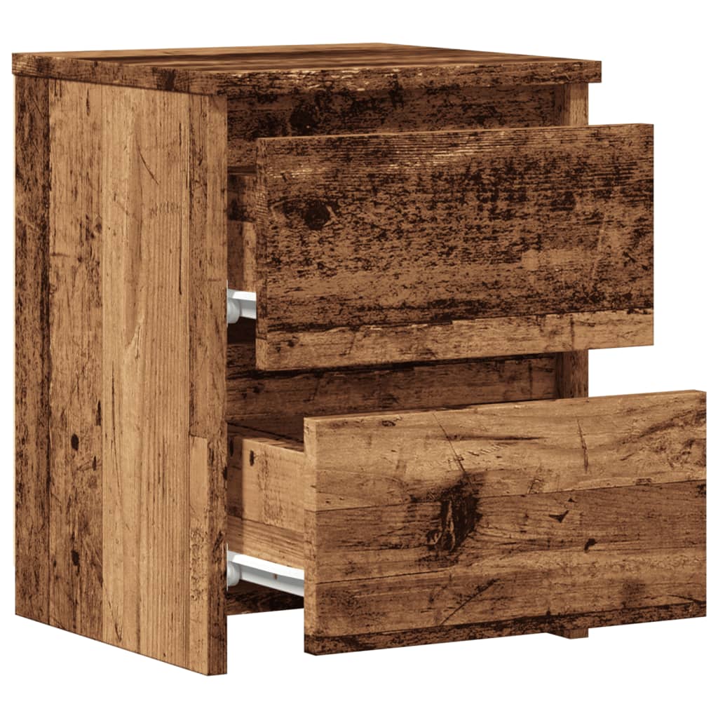 Nattbord 2 stk gammelt tre 30x30x40 cm konstruert tre